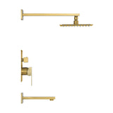 Concorde Single-Handle 1-Spray Tub and Shower Faucet in Brushed Gold (Valve Included)