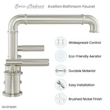 Avallon 8 in. Widespread, Sleek Handle, Bathroom Faucet in Brushed Nickel