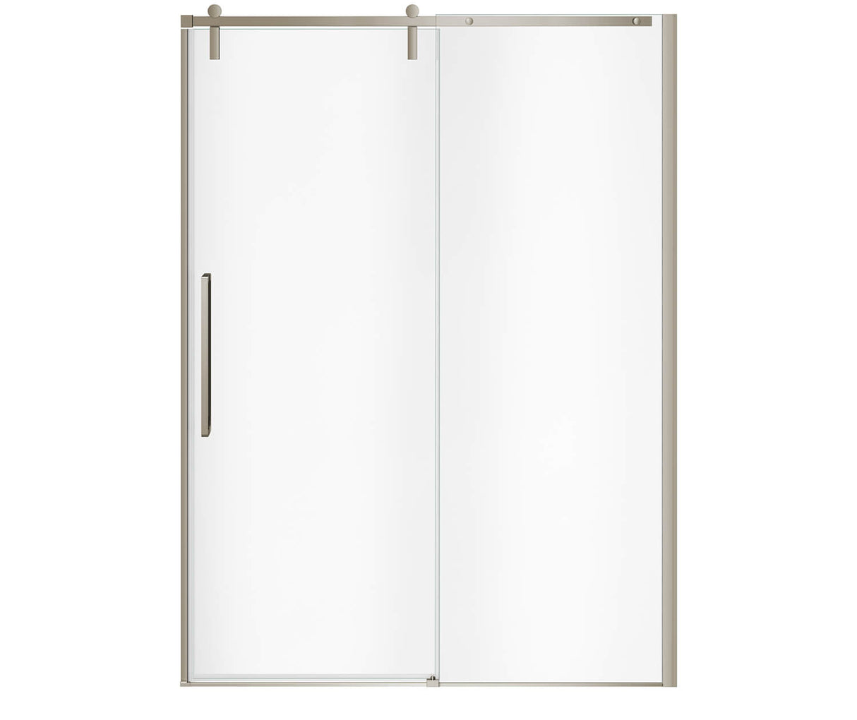 MAAX 135875-900-305-000 Nebula 56 ½-58 ½ x 78 ¾ in. 8mm Sliding Shower Door for Alcove Installation with Clear glass in Brushed Nickel