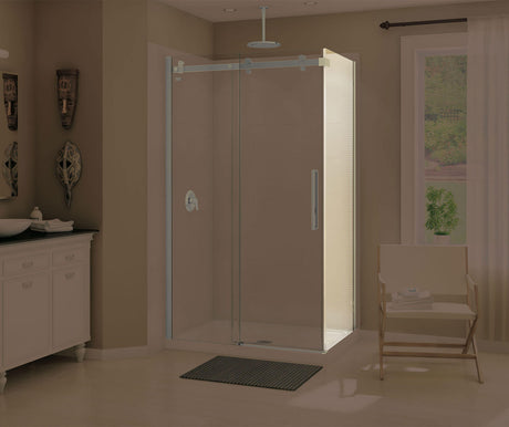 MAAX 139396-900-305-000 Halo Return Panel for 36 in. Base with Clear glass in Brushed Nickel