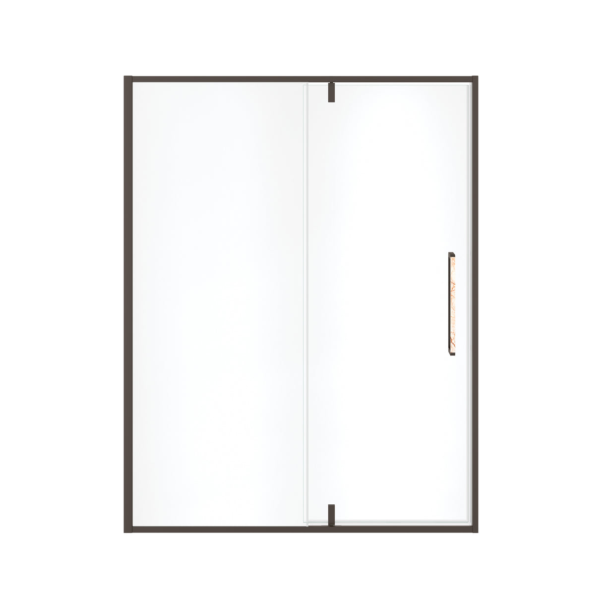 MAAX 135326-900-283-000 Uptown 57-59 x 76 in. 8 mm Pivot Shower Door for Alcove Installation with Clear glass in Dark Bronze & Beige Marble