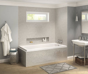 MAAX 106203-R-097-001 Pose 6032 IF Acrylic Corner Right Right-Hand Drain Combined Whirlpool & Aeroeffect Bathtub in White
