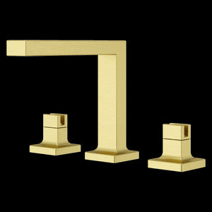 Verve 2-Handle 8 in - 15 in. Widespread Bathroom Faucet without Handles with Square Spout in Brushed Gold