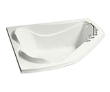 MAAX 102724-109-001-100 Cocoon 6054 Acrylic Corner Center Drain Combined Hydrosens & Aerosens Bathtub in White