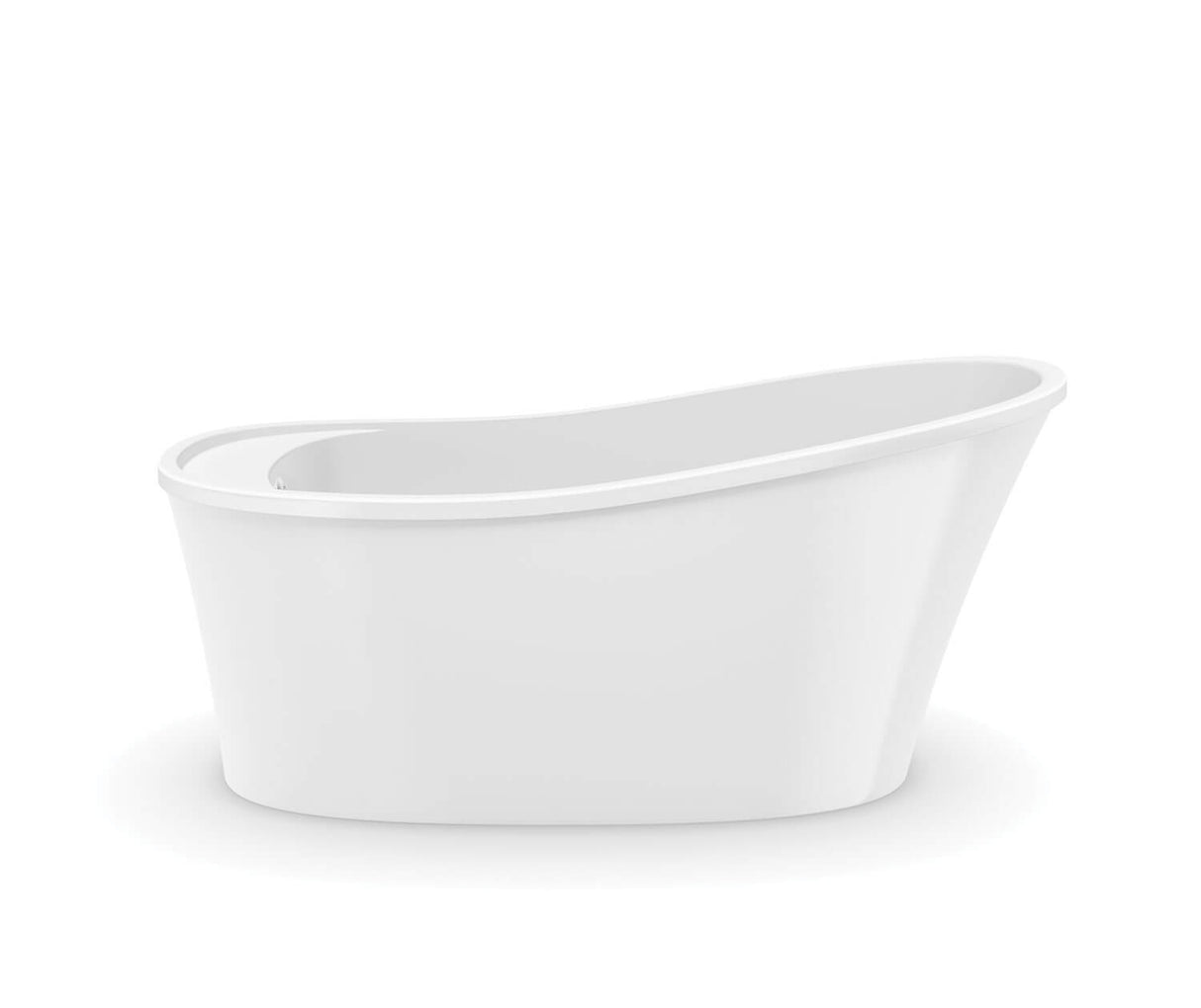 MAAX 106266-000-001-100 Ariosa 6032 Acrylic Freestanding End Drain Bathtub in White with White Skirt