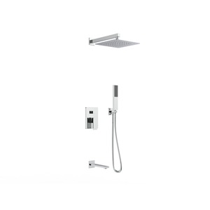 DAX Brass Square 3-Way Shower System with Hand Shower, Chrome DAX-6563A-CR