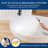 New England Home Goods 63" Wavy Freestanding Tub Solid Surface Freestadning Stone Resin Soaking Bathtub