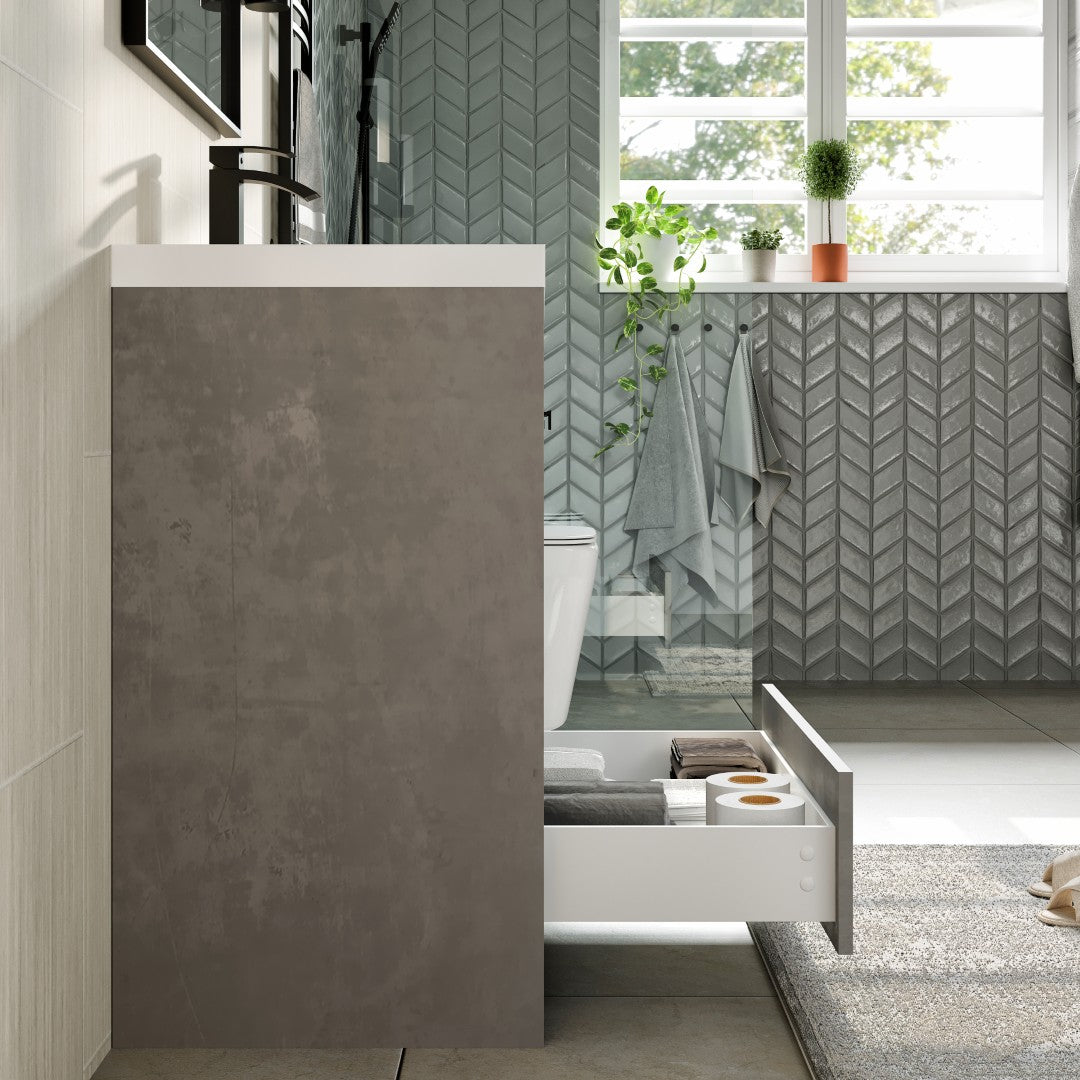 Lugano 30 in. Concrete Gray Single Sink Bath Vanity with Acrylic Top and Integrated Sink