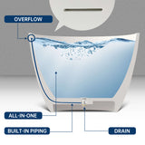 New England Home Goods Tulum 65" Freestanding Tub in Milk Coffee - Stone Resin Solid Surface