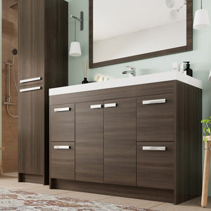 Lugano 48 in. Gray Oak Single Sink Bath Vanity with Acrylic Top and Integrated Sink