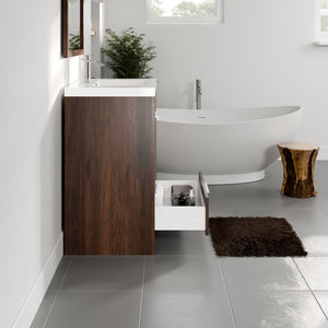 Lugano 24 in. Rosewood Single Sink Bath Vanity with Acrylic Top and Integrated Sink