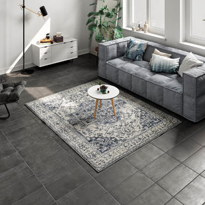 Eviva Venus 3' x 5' Geometric Blue/Cream Rug