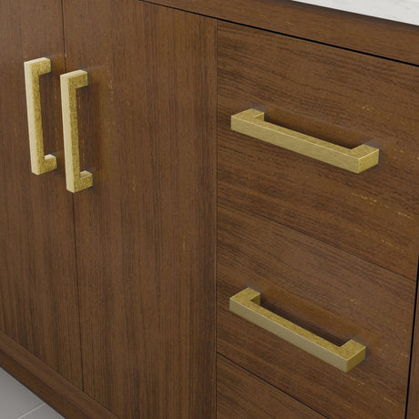 Curio 48 in. Walnut Single Sink Bath Vanity with Carrara Quartz Top and Undermount Porcelain Sink