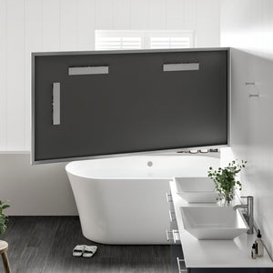 Eviva Vista 60" x 30" Rectangular Brushed Nickel Metal Framed Mirror