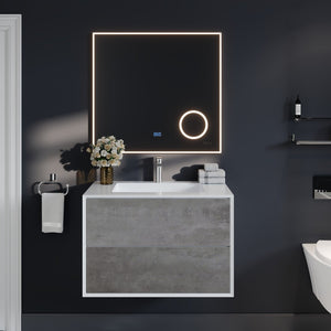 Eviva Illuminate 36" x 30" Rectangular Chrome Aluminum Framed Mirror