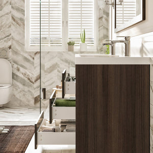 Lugano 84 in. Gray Oak Double Sink  Bath Vanity with Acrylic Top and Integrated Sinks
