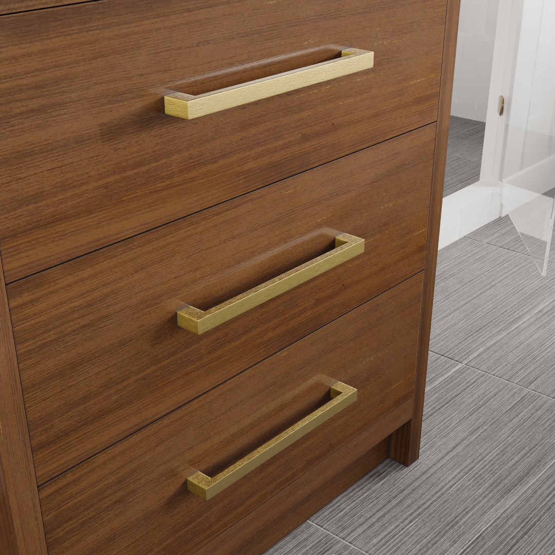 Curio 30 in. Walnut Single Sink Bath Vanity with Carrara Quartz Top and Undermount Porcelain Sink