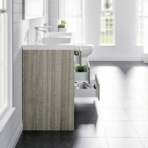 Lugano 60 in. Ash Double Sink  Bath Vanity with Acrylic Top and Integrated Sinks