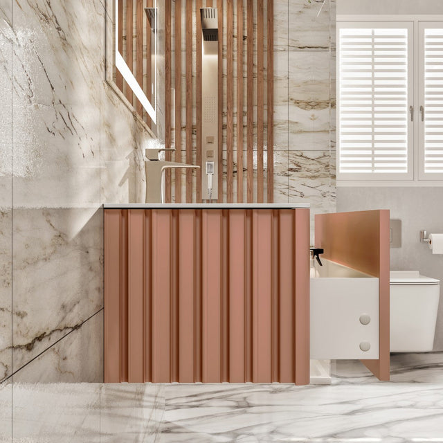 Dolce Vita 48 in. Blush Wall Mount Single Sink Bath Vanity with Solid Surface Top and Integrated Sink
