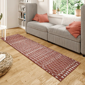 Eviva Loops 2' x 8' Ikat Orange/Cream Rug