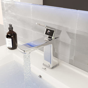 Eviva Lux Single-Handle Waterfall Single-Hole Bathroom Faucet with Deckplate Included in Chrome
