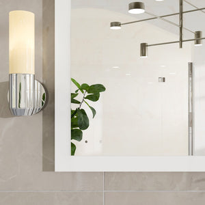 Eviva Sun 72" x 30" Rectangular White Wooden Framed Mirror