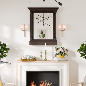 Eviva Preston 36" x 29" Rectangular Aged Chocolate Solid Wood Framed Mirror