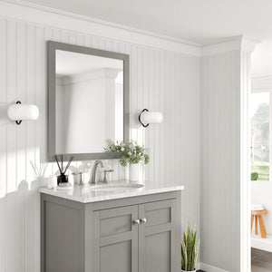 Eviva Acclaim 30" x 35" Rectangular Gray Wooden Framed Mirror
