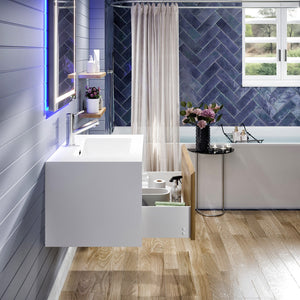 Venice 36 in. Oak Wall Mount Single Sink Bath Vanity with Acrylic Top and Integrated Sink
