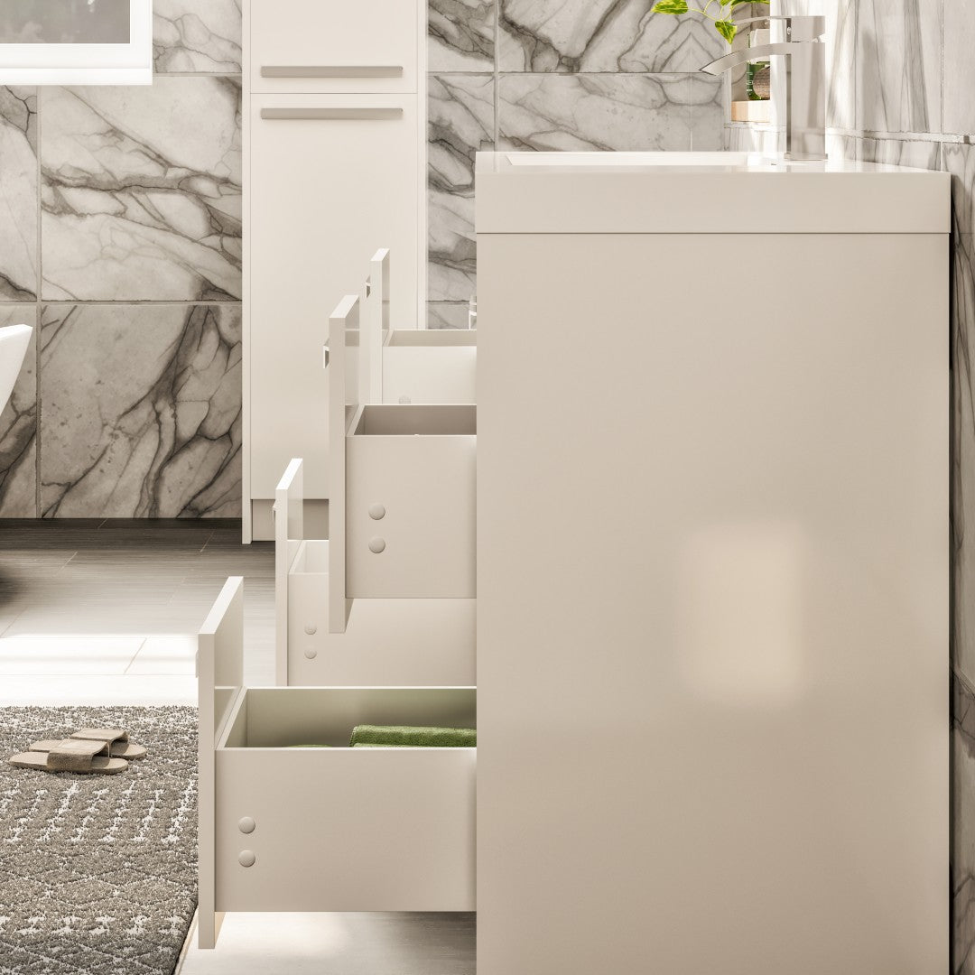 Lugano 48 in. White Single Sink Bath Vanity with Acrylic Top and Integrated Sink