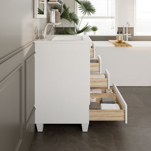 Acclaim 30 in. White Single Sink Bath Vanity with Carrara Quartz Top and Undermount Porcelain Sink