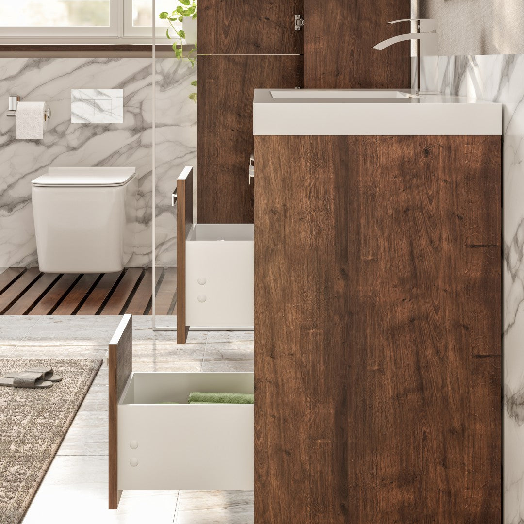 Lugano 48 in. Rosewood Single Sink Bath Vanity with Acrylic Top and Integrated Sink
