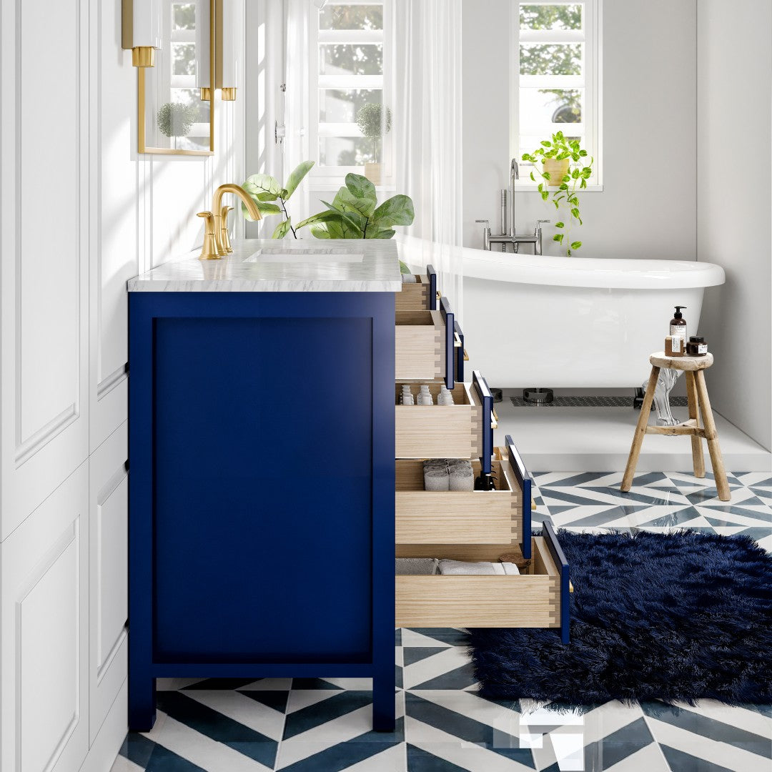 Eviva Aberdeen 48 Inch Blue Transitional Single Sink Bathroom Vanity