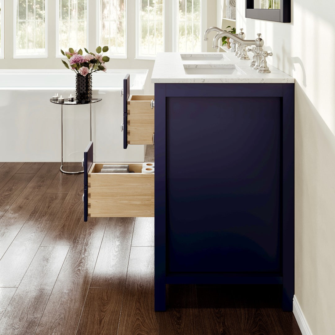 Artemis 44 in. Blue Double Sink  Bath Vanity with Engineered Top and Undermount Porcelain Sinks