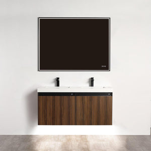 Blossom Lille – 48 Inch Double Vanity - Brown Walnut Strip
