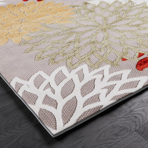 Eviva Nature 2' x 8' Floral Orange/Cream Rug