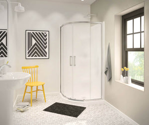MAAX 101427-000-001-000 Neo-round Base 36 3 in. 36 x 36 Acrylic Corner Left or Right Shower Base with Corner Drain in White