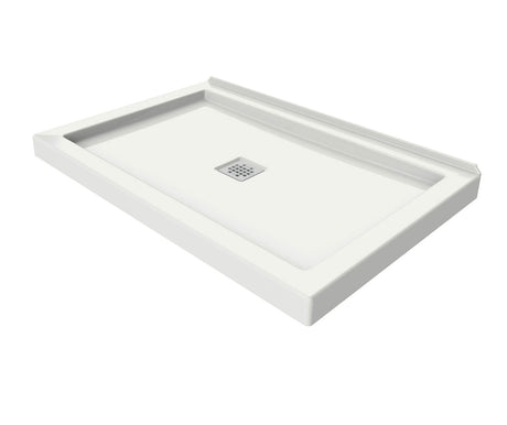 MAAX 420002-505-001-100 B3Square 4834 Acrylic Wall Mounted Shower Base in White with Center Drain