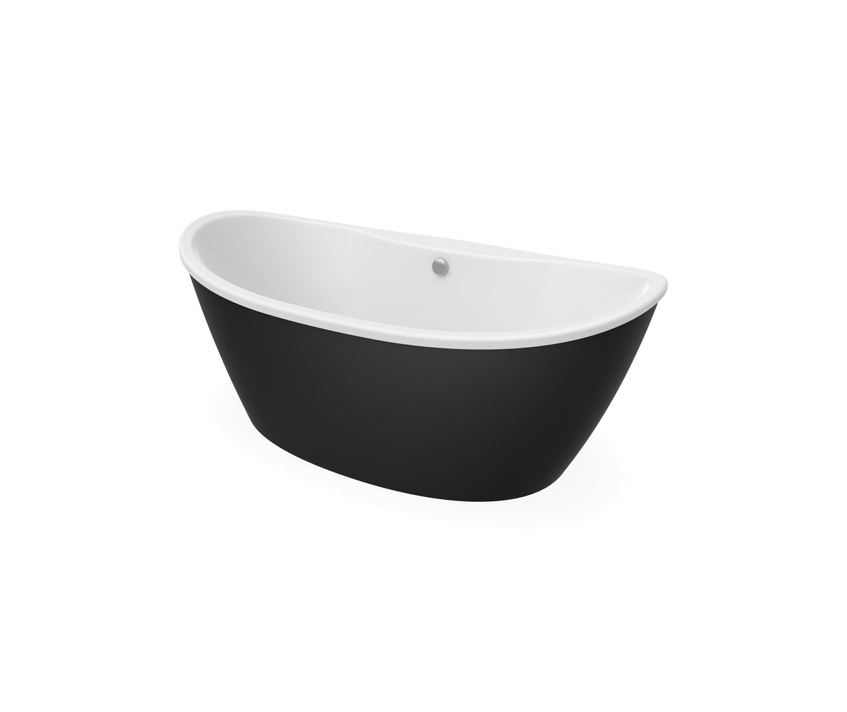 MAAX 106193-000-002-124 Delsia 6636 AcrylX Freestanding Center Drain Bathtub in White with Black Skirt