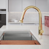 Nouvet Single Handle, Pull-Down Kitchen Faucet in Brushed Gold