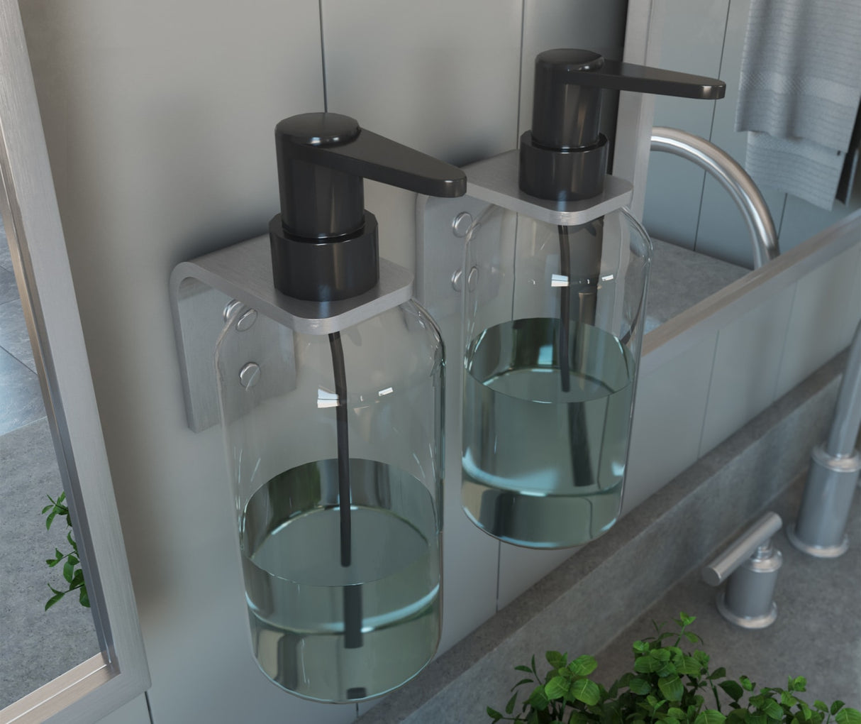 Swanstone Odile Suite Bottle Holder in Brushed Chrome - Pack of 2 BH10045090.201