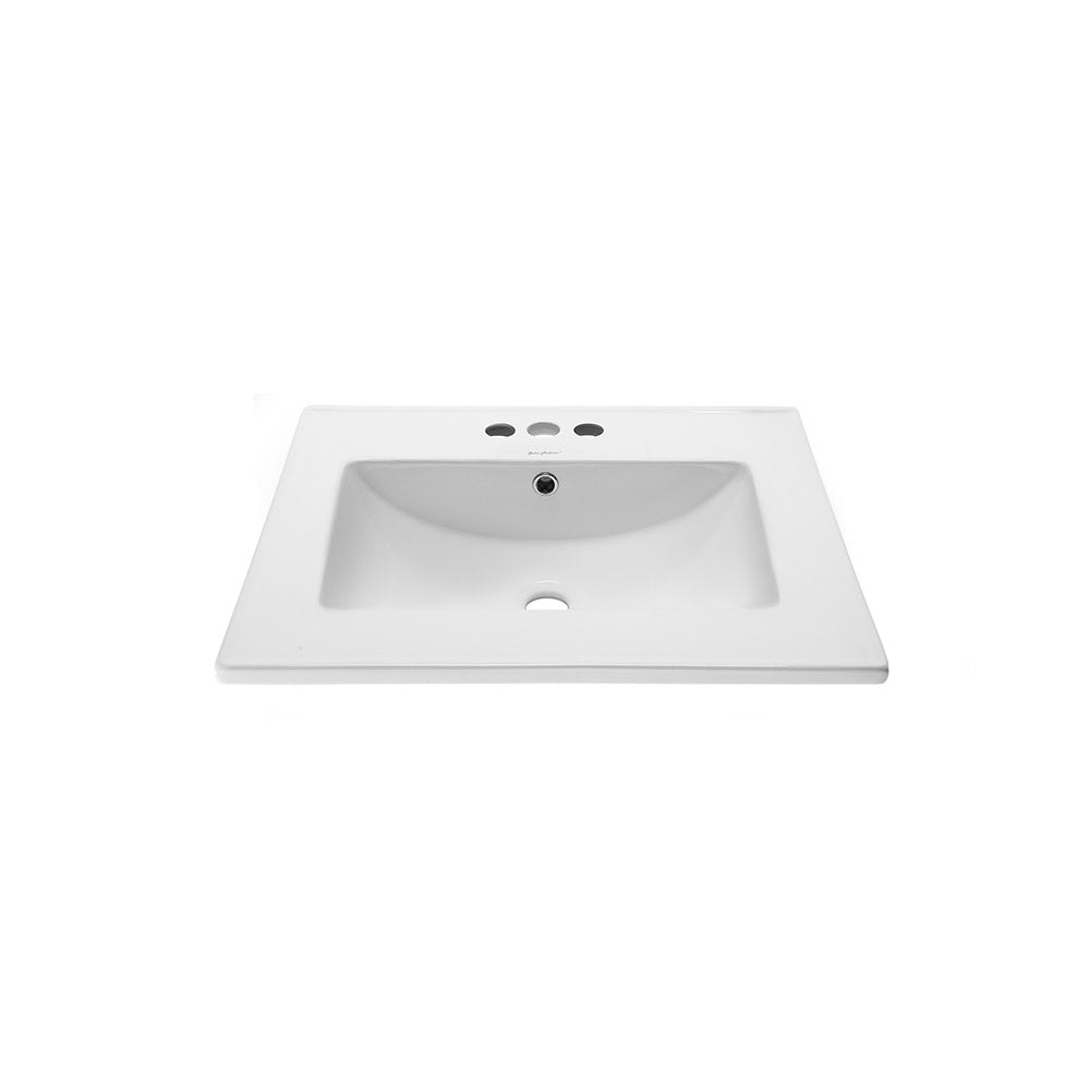 Ceramic Vanity Top 24 with Three Faucet Holes