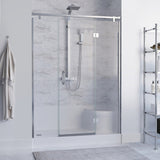 Aquatique 60 X 32 Single Threshold Shower Base With Left Hand Drain and Integral Right Hand Seat in White