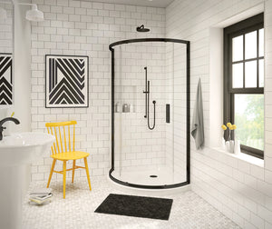 MAAX 137446-900-340-000 Radia Round 36 x 36 x 71 ½ in. 6 mm Sliding Shower Door for Corner Installation with Clear glass in Matte Black