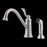 Portland 1-Handle Kitchen Faucet with Side Spray in Stainless Steel