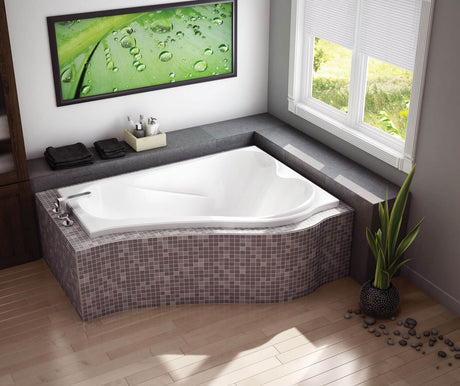 MAAX 105728-091-001-002 Murmur 6043 ASY Acrylic Drop-in Right-Hand Drain 10 Microjets Bathtub in White