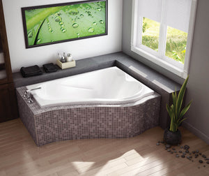 MAAX 105728-L-109-001 Murmur 6043 ASY Acrylic Drop-in Left-Hand Drain Combined Hydrosens & Aerosens Bathtub in White