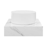 Monaco 24" Floating Bathroom Shelf with Vessel Sink in White Marble