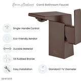 Carre Single Hole, Single-Handle, Bathroom Faucet in Oil Rubbed Bronze