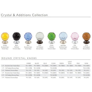Top Knobs TK126PC Crystal Collection 1-3/8" Clear Crystal Knob w/ Polished Chrome Base